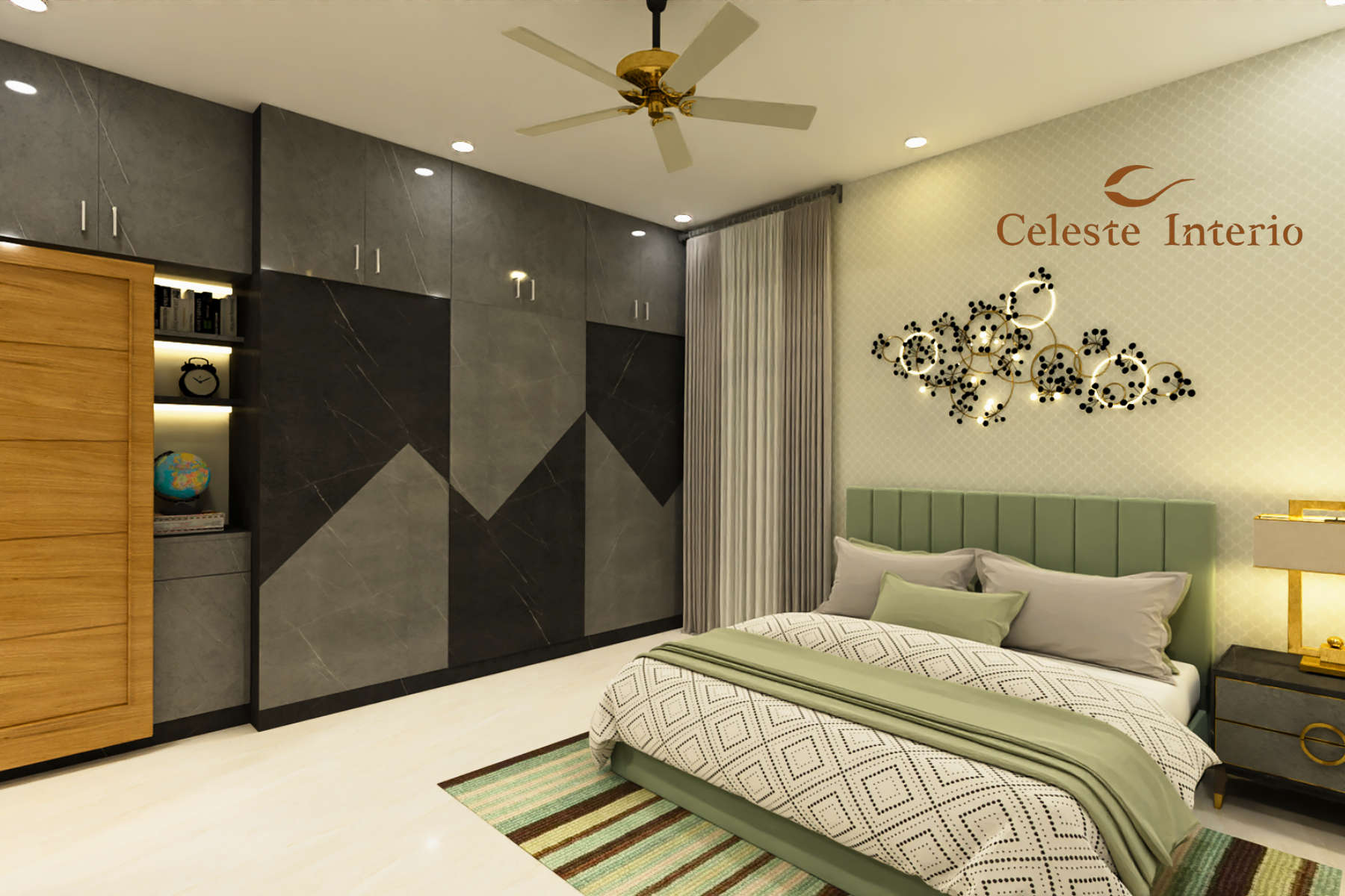 Luxury bedroom decorating services in Bangalore with premium soft furnishings