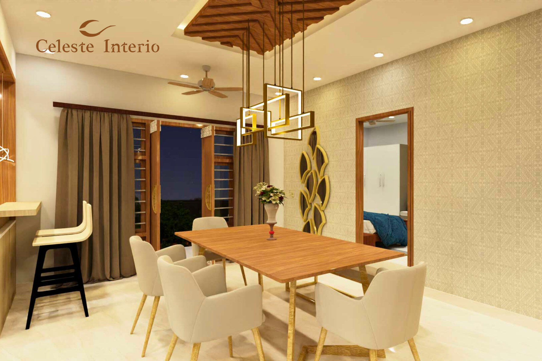 Elegant dining area styling and interior decorating in Bengaluru home