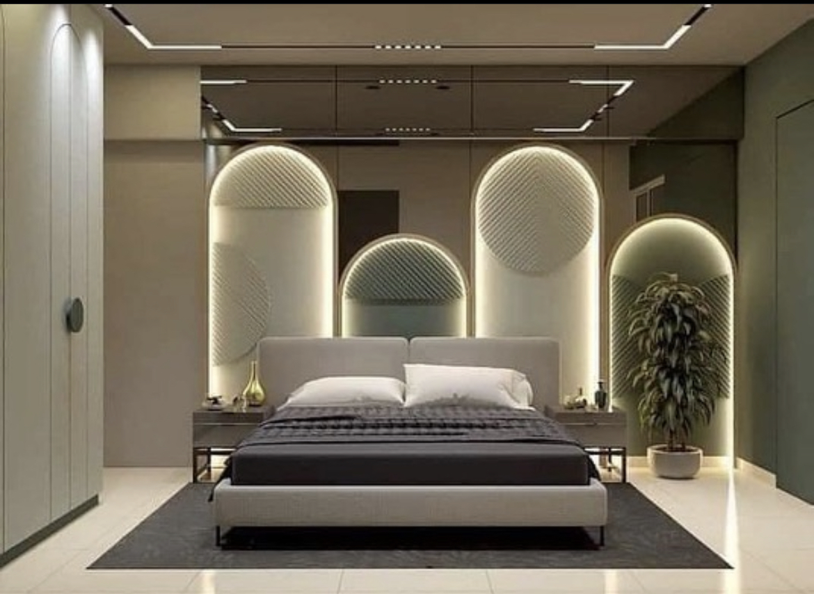 Modern premium bedroom interior design in Bangalore with custom wardrobe and lighting